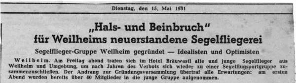 Gründung SFG Weilheim und SFC Peißenberg